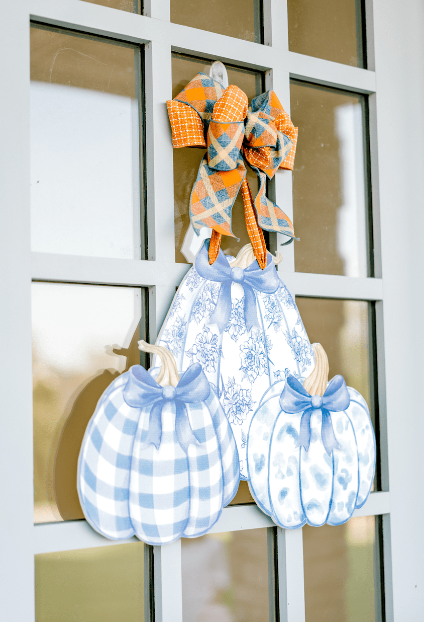 Pumpkin Trio (Blue)- Door Hanger