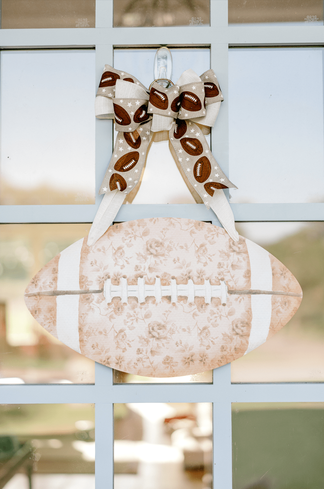 Fall is for Football (Floral)- Door Hanger