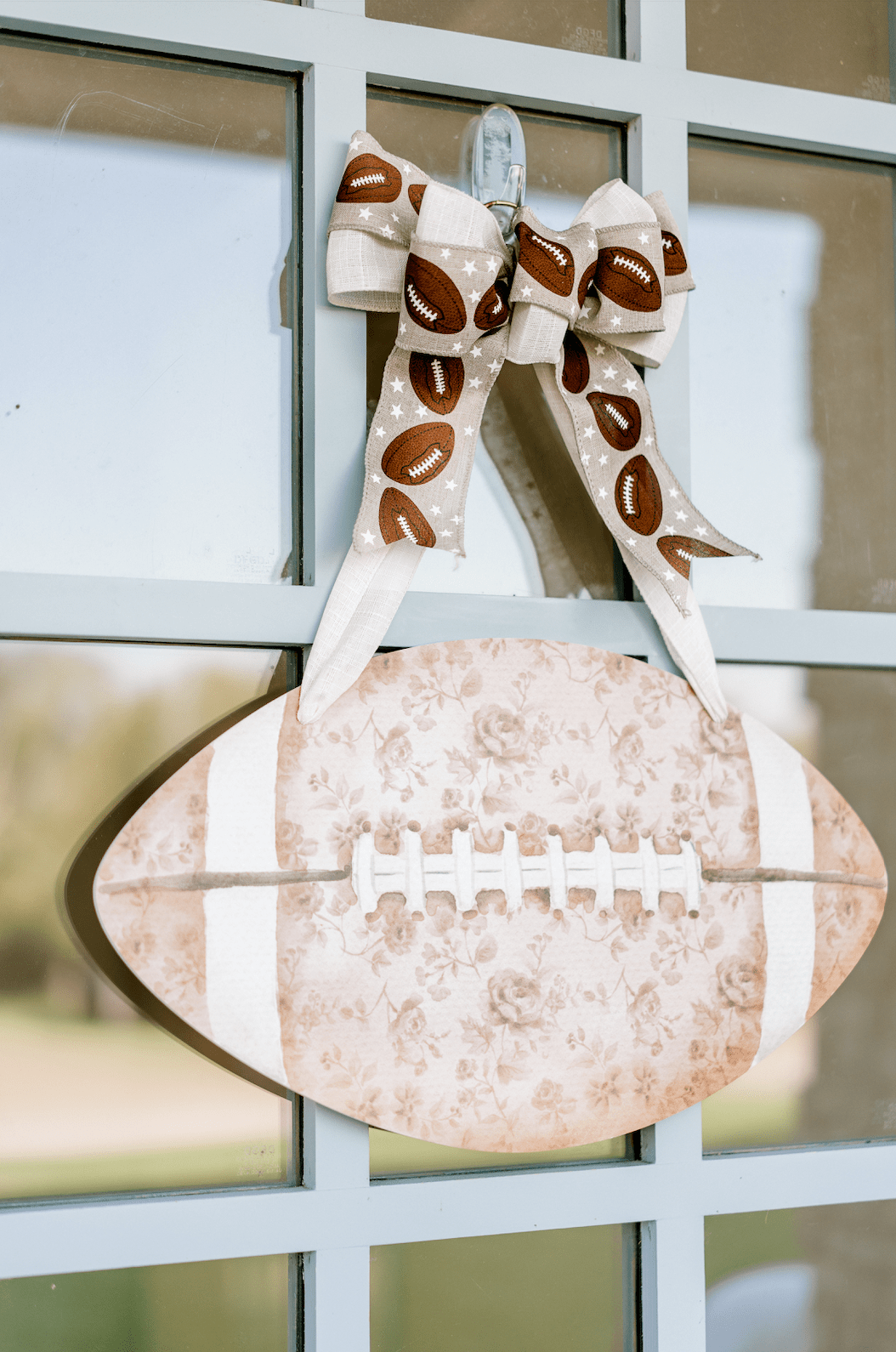 Fall is for Football (Floral)- Door Hanger