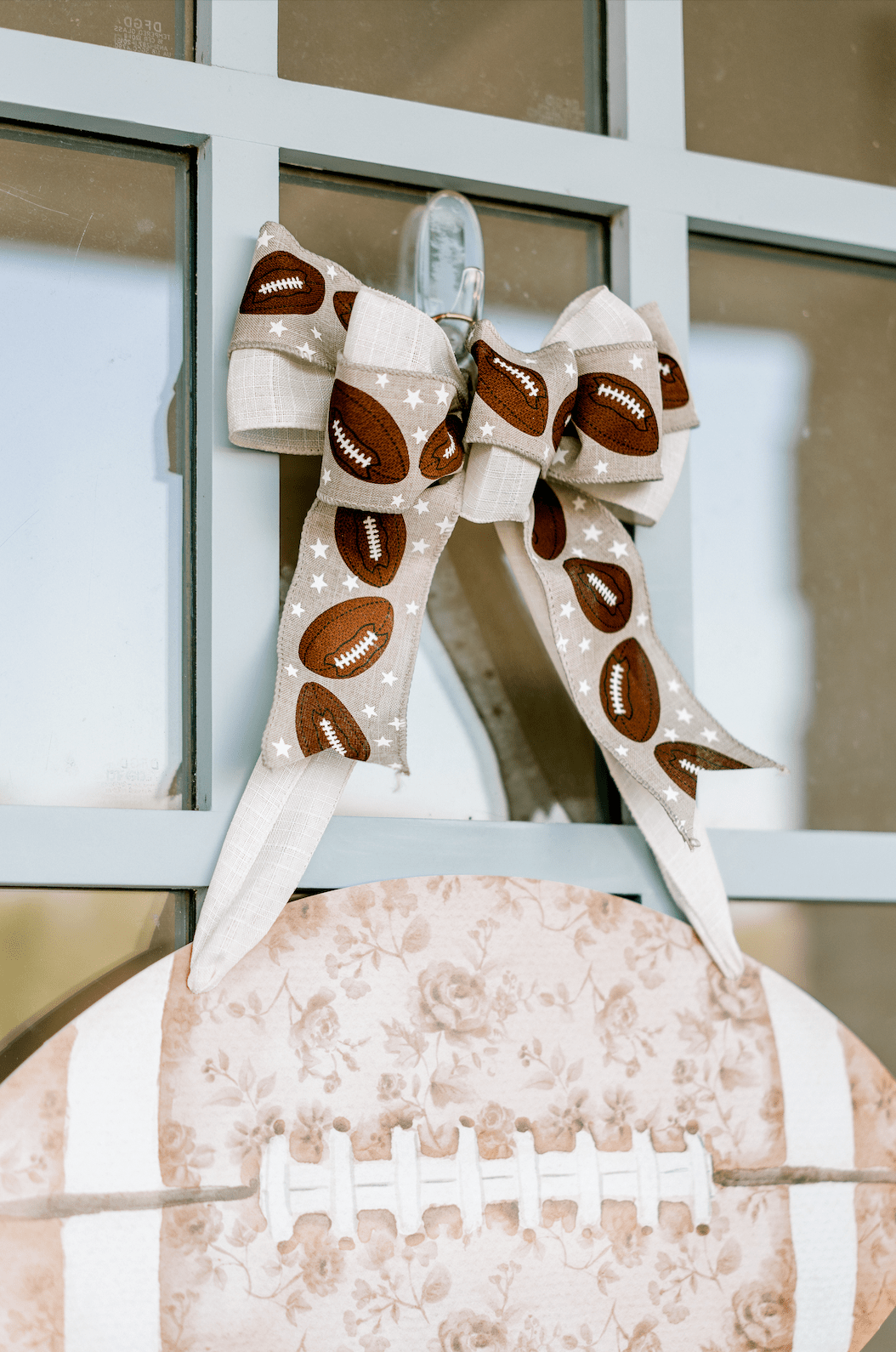 Fall is for Football (Floral)- Door Hanger