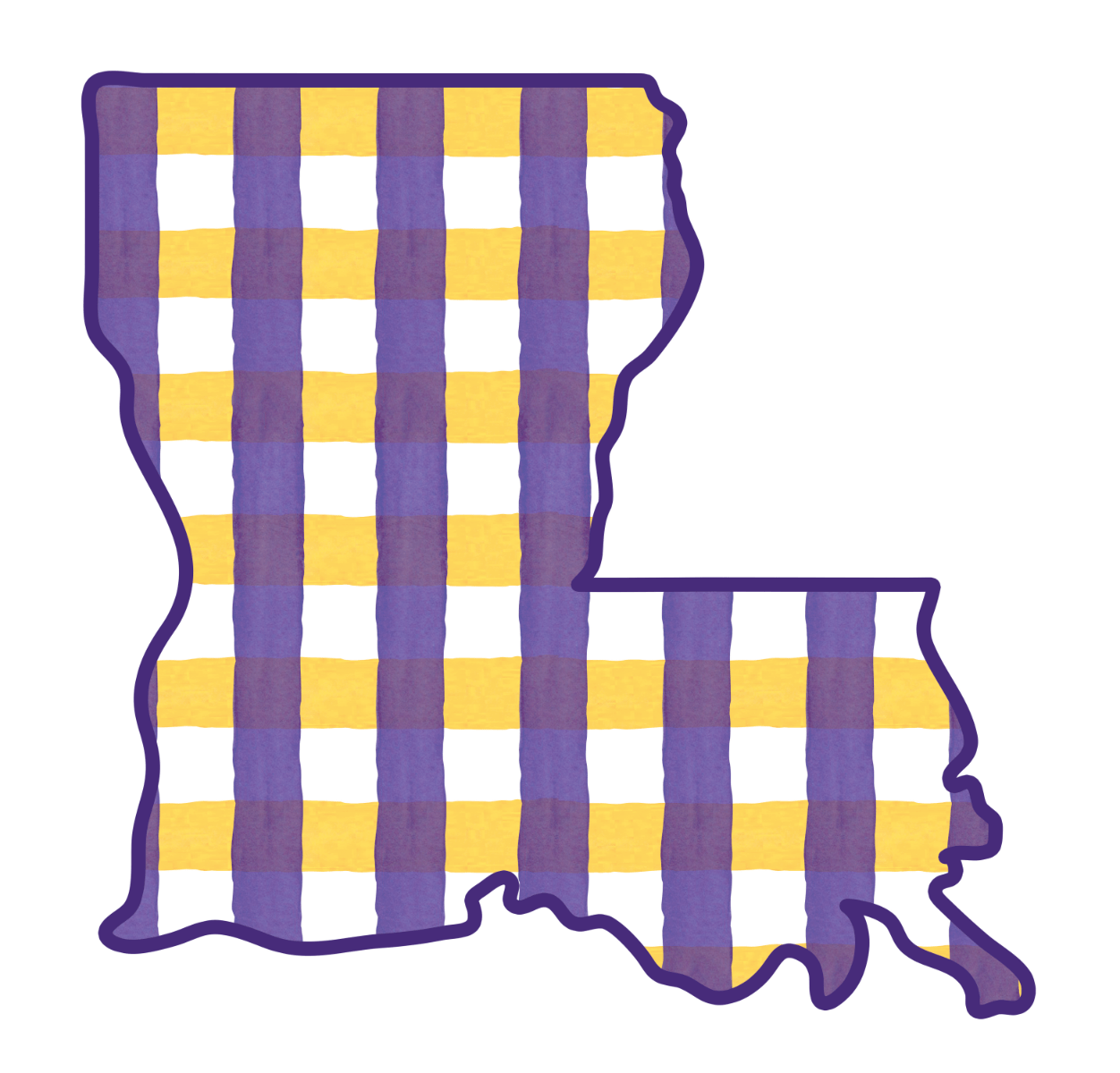 Plaid Louisiana (Purple & Gold)- Door Hanger