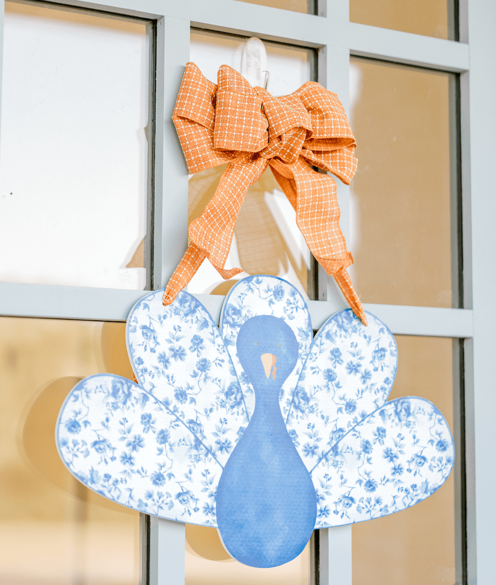Chinoiserie Turkey (Blue)- Door Hanger