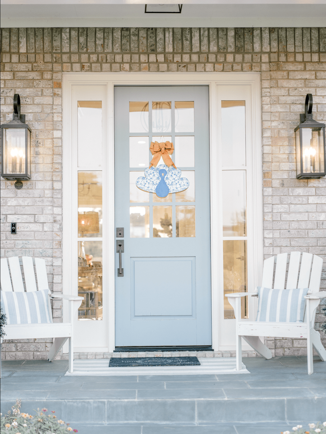 Chinoiserie Turkey (Blue)- Door Hanger
