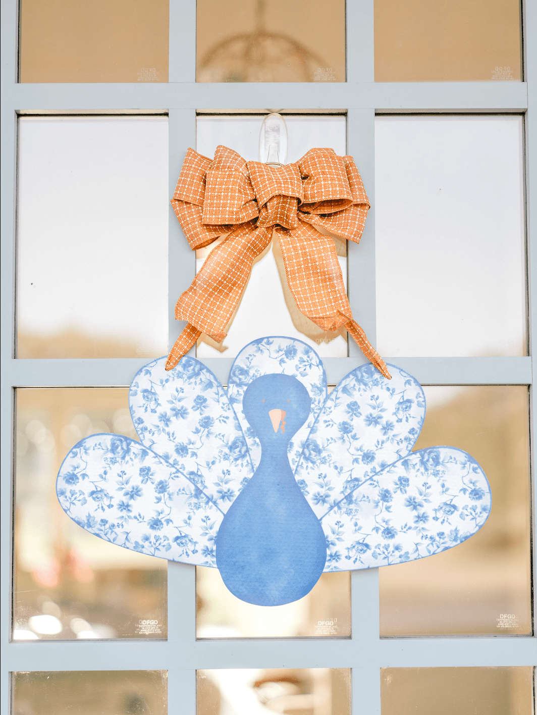 Chinoiserie Turkey (Blue)- Door Hanger