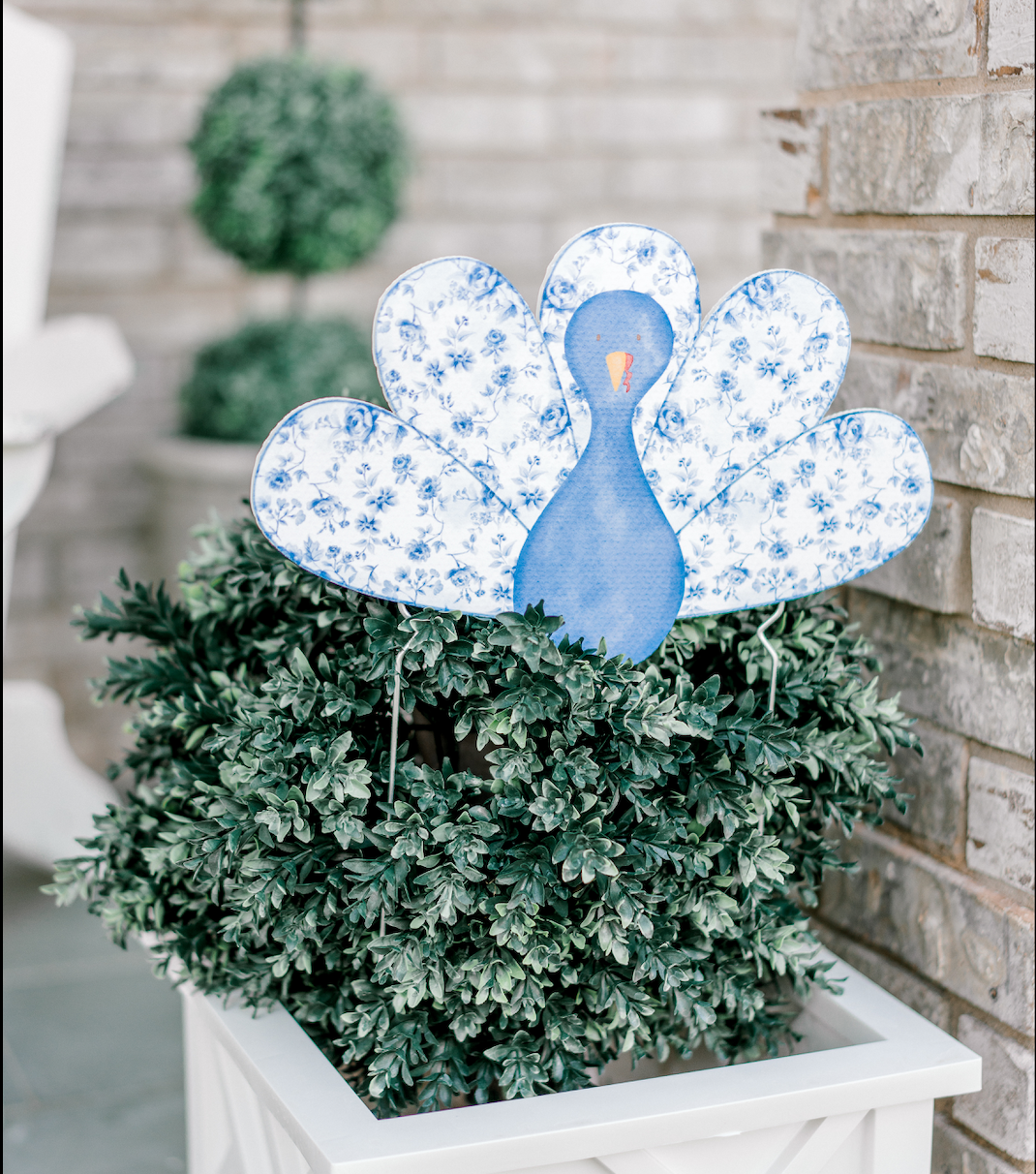 Chinoiserie Turkey- Garden Stake