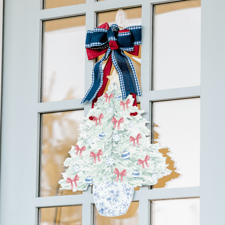 Chinoiserie Christmas Tree- Door Hanger (Ships Nov 3)