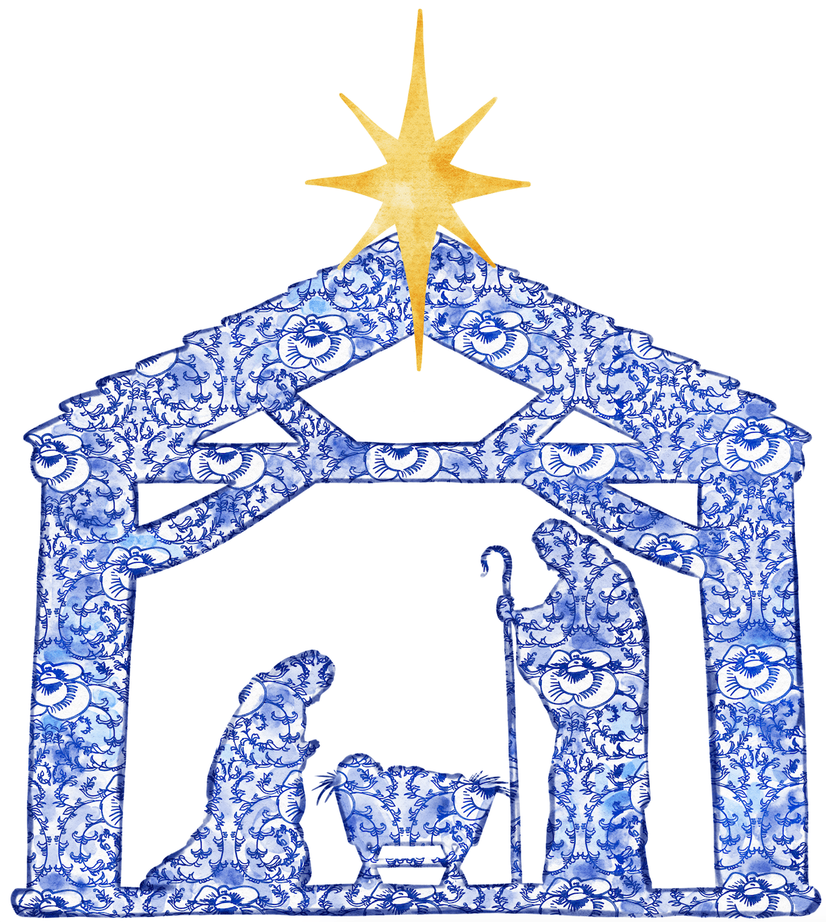 Nativity in Chinoiserie- Ornament