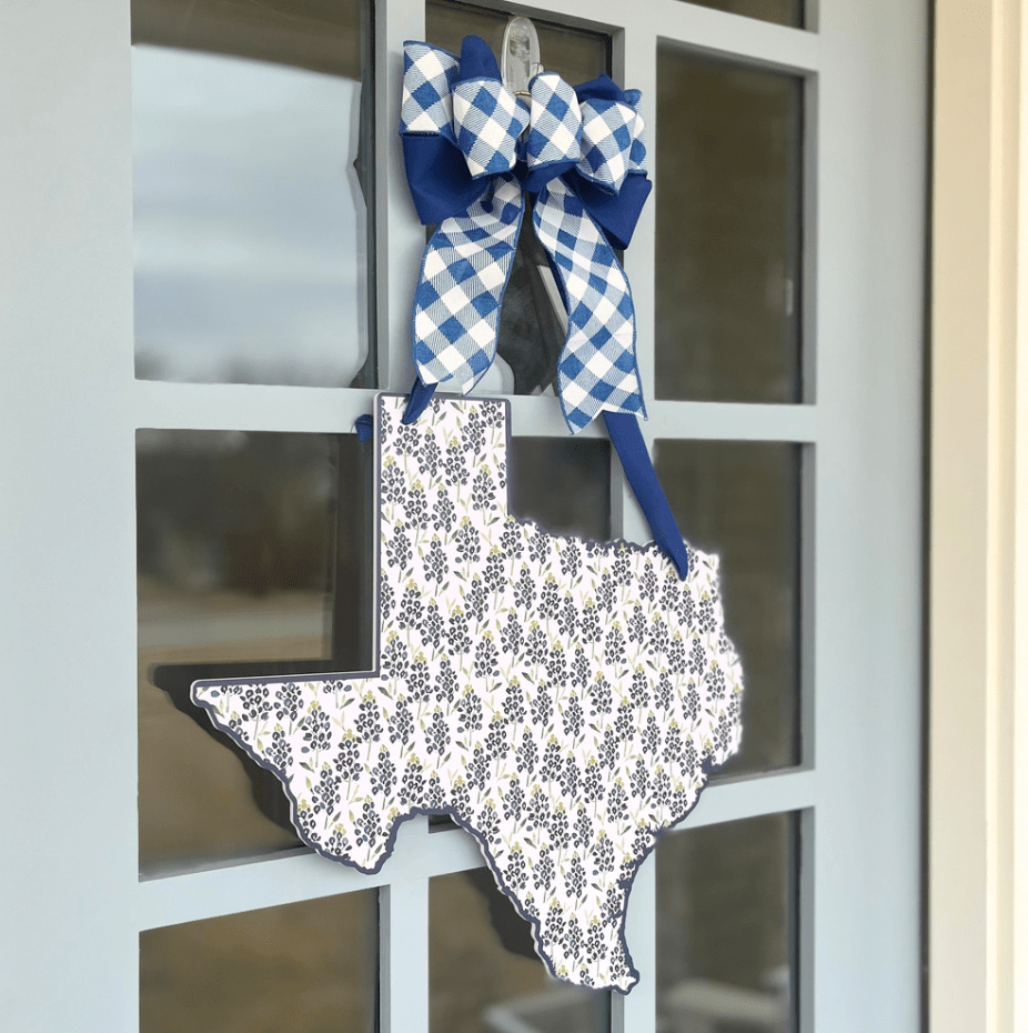 Lone Star Bluebonnets Door Hanger