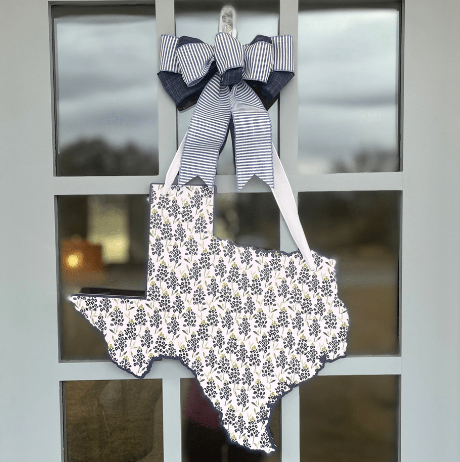 Lone Star Bluebonnets Door Hanger