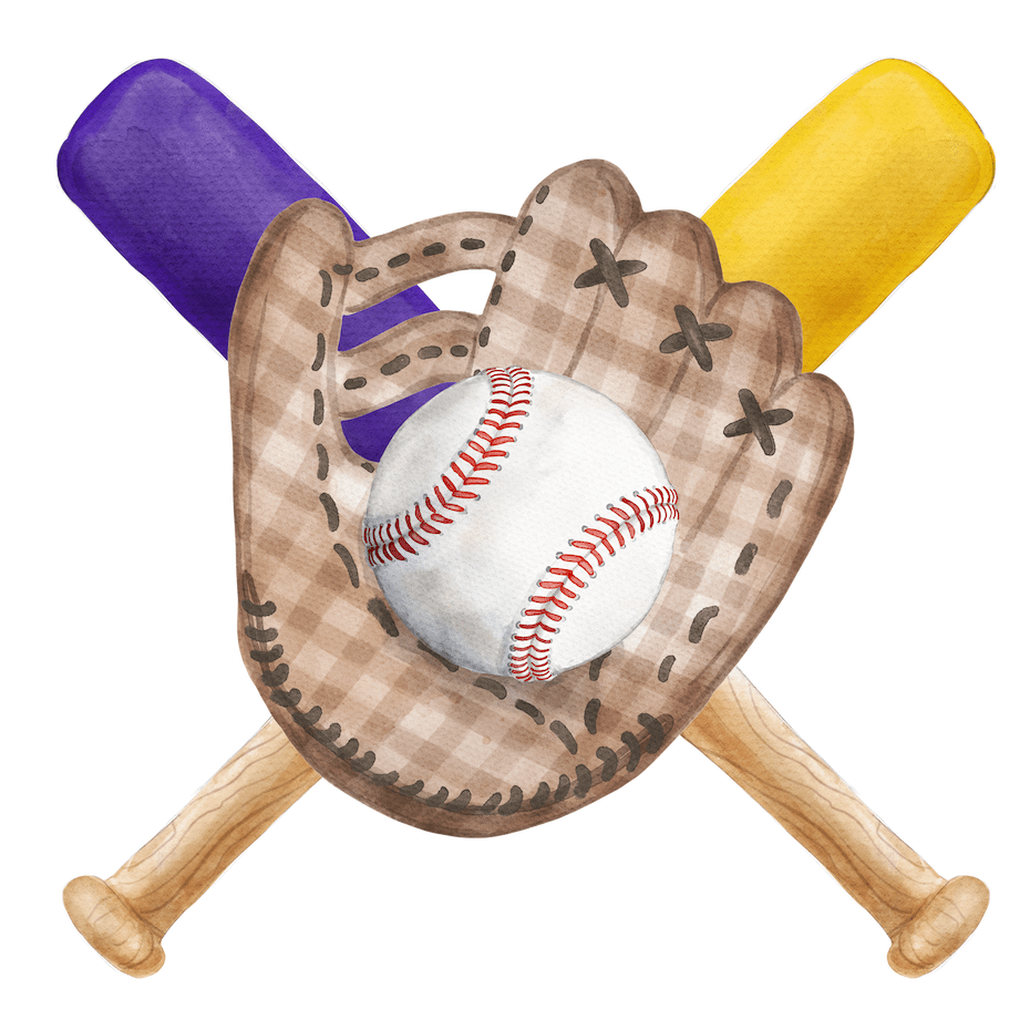 Play Ball (Purple & Gold)- Door Hanger