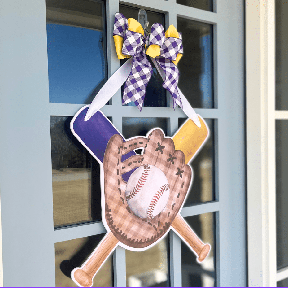 Play Ball (Purple & Gold)- Door Hanger