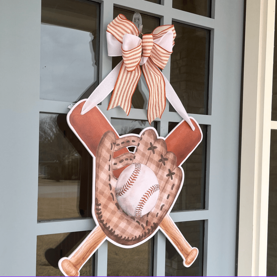 Play Ball (Burnt Orange)- Door Hanger