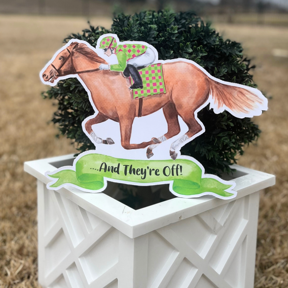 And They're Off!- Pot/Garden Stake