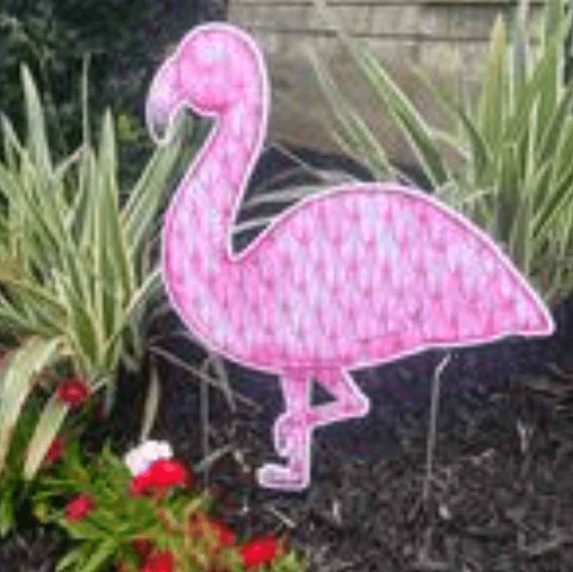 Pretty in Pink Flamingo- Garden Stake