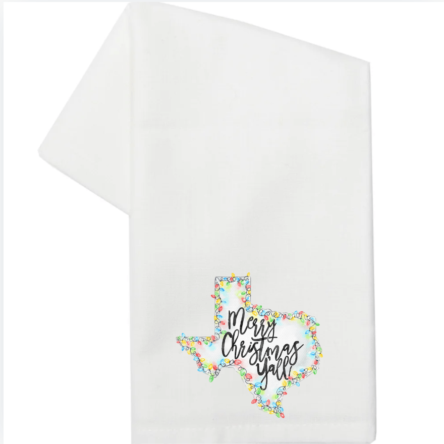 Merry Christmas Y'all Tea Towel (Sale)