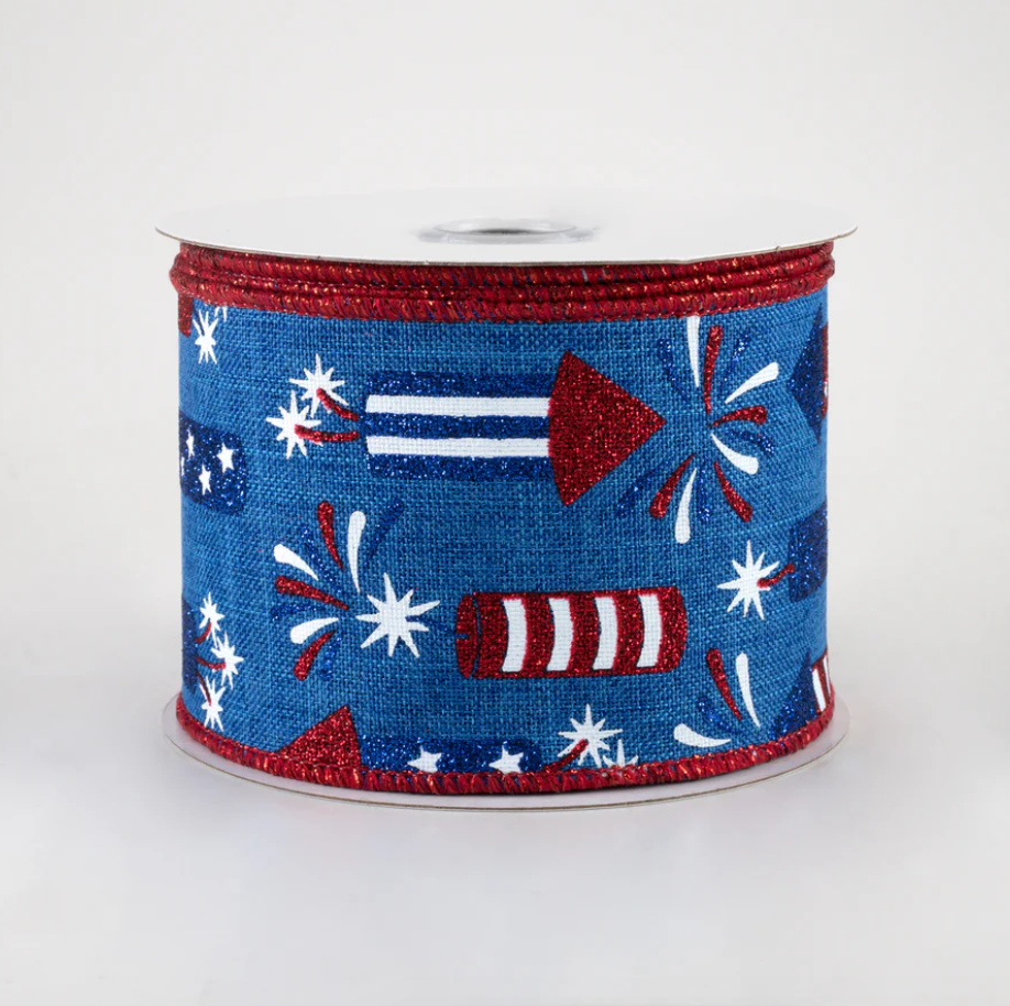 2.5" Wired Firecracker Ribbon (10 Yards) (Warehouse Sale)