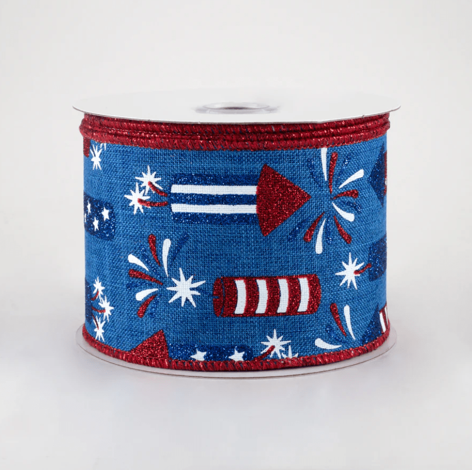 2.5" Wired Firecracker Ribbon (10 Yards) (Warehouse Sale)