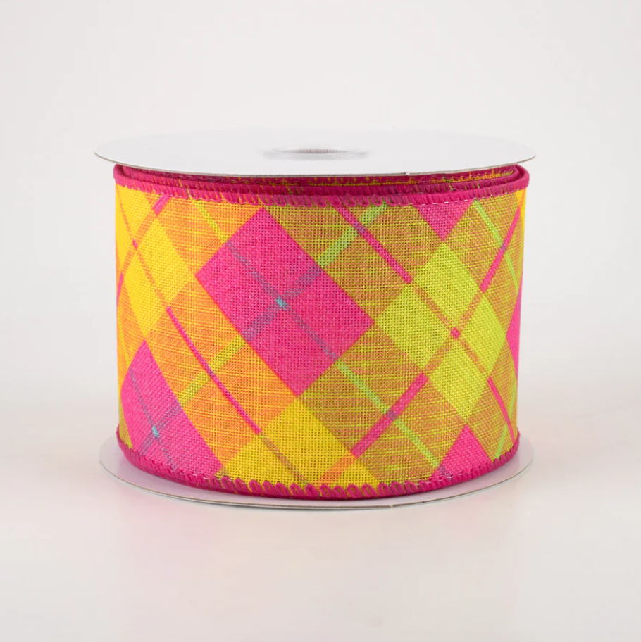 2.5" Wired Bright Striped Ribbon (10 Yards) (Warehouse Sale)