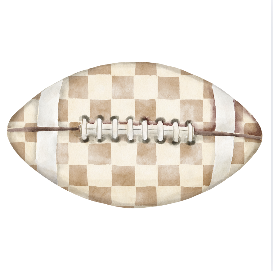 PRE ORDER (Ships 8/31) Checkered Football Acrylic Party Platter