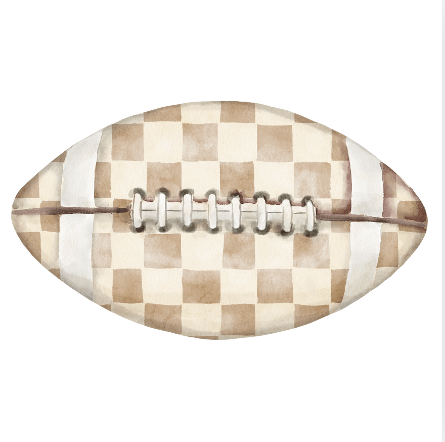 PRE ORDER (Ships 8/31) Checkered Football Acrylic Party Platter