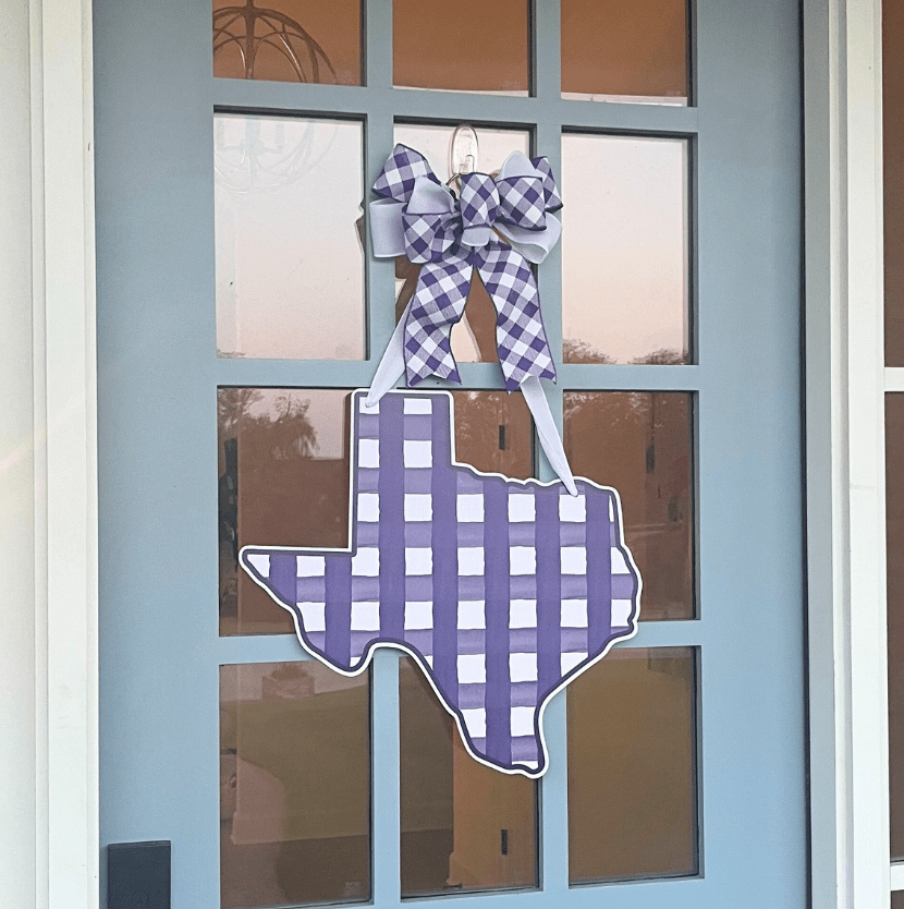 Plaid Texas (Purple)- Door Hanger