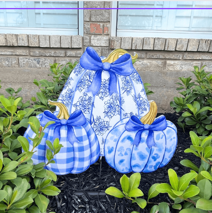 Pumpkin Trio- Garden Stake