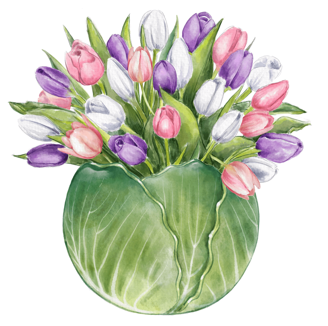 Cabbage and Bloom- Door Hanger