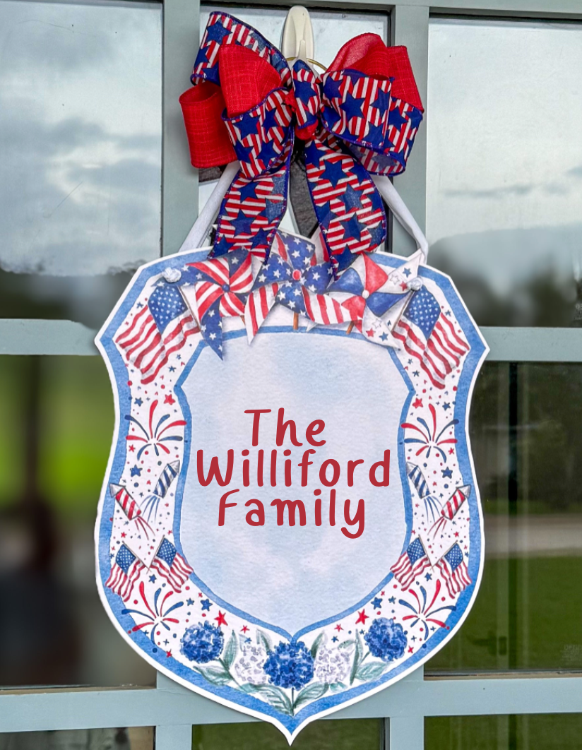 Fireworks & Flip Flops- Door Hanger