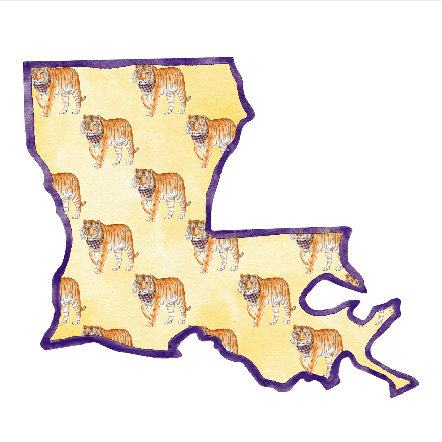 Louisiana Tiger Printed Door Hanger