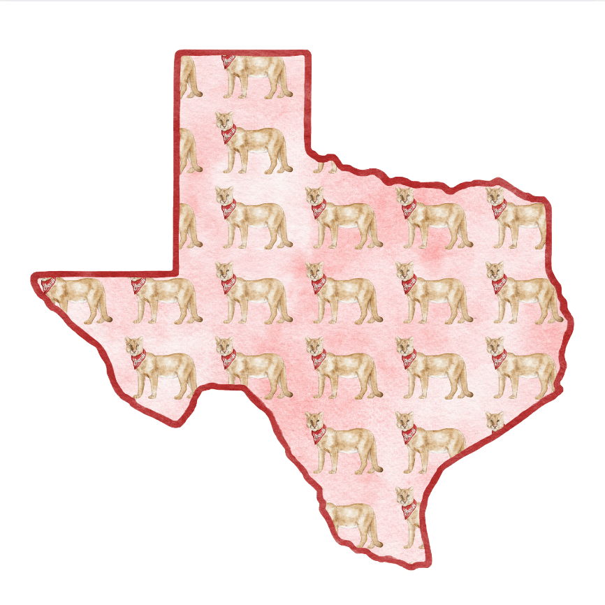 Red and White Cougar Printed Door Hanger