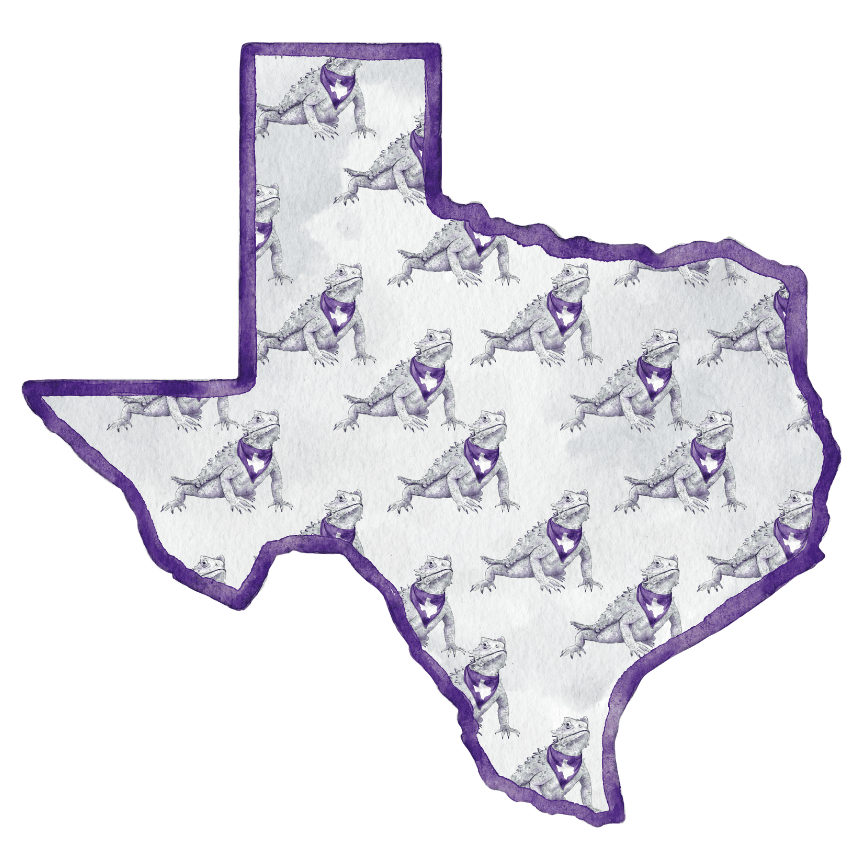 Purple Horned Frog Printed Door Hanger