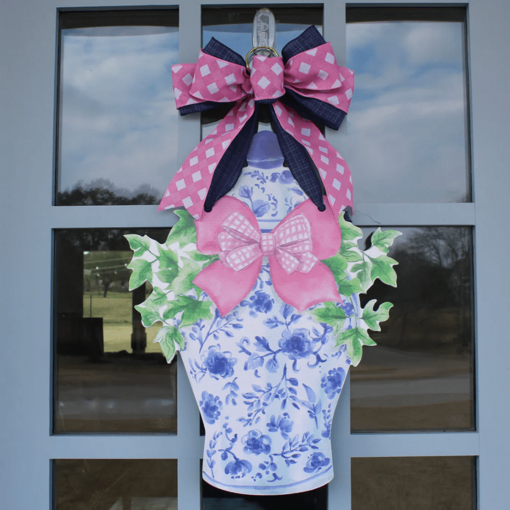 Classic Ginger Jar (Pink)- Door Hanger