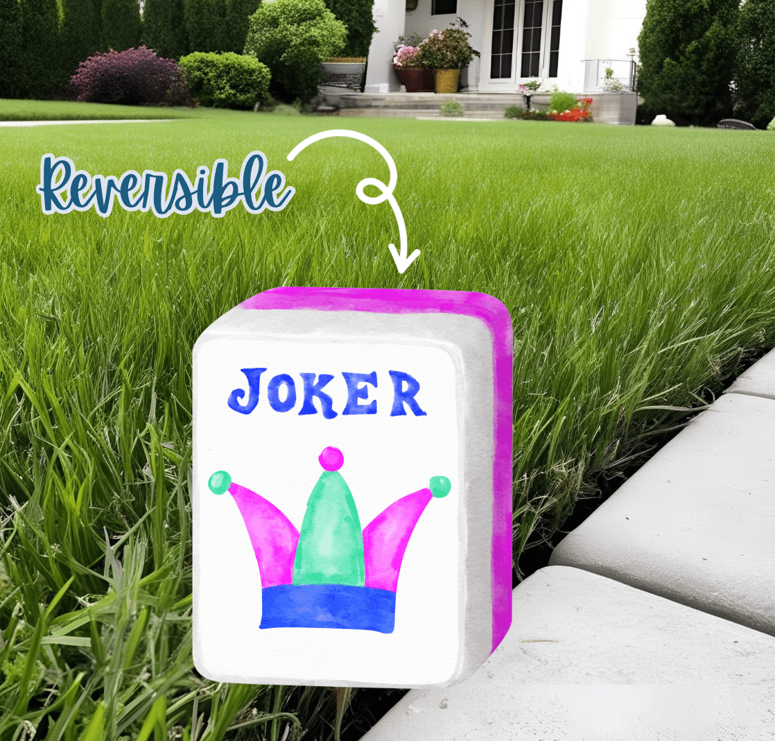 Mahj Party Pair Reversible Garden Stake