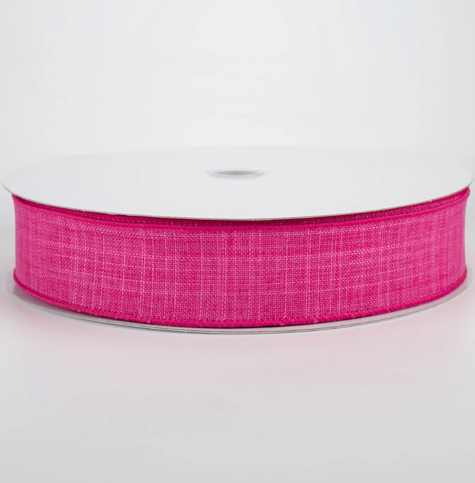 1.5" Estelle Textured Linen Ribbon: Fuchsia (50 Yards)