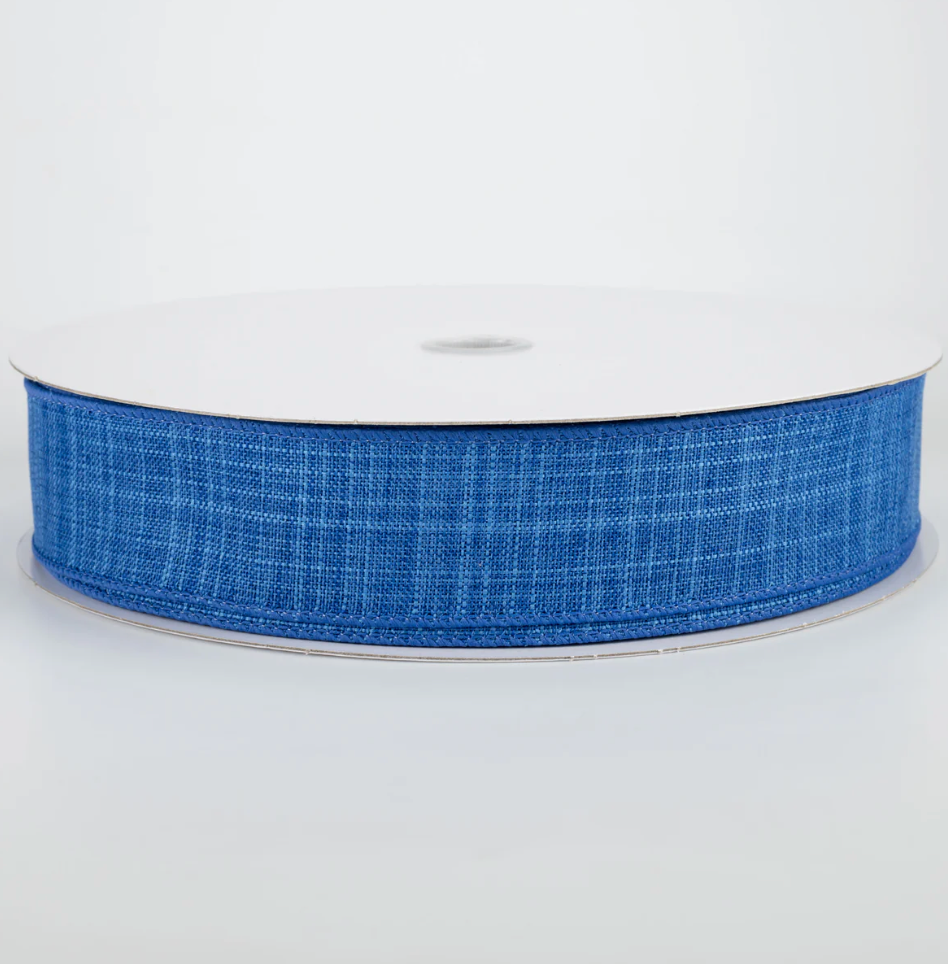 1.5" Estelle Textured Linen Ribbon: Royal Blue (50 Yards) (Sale)