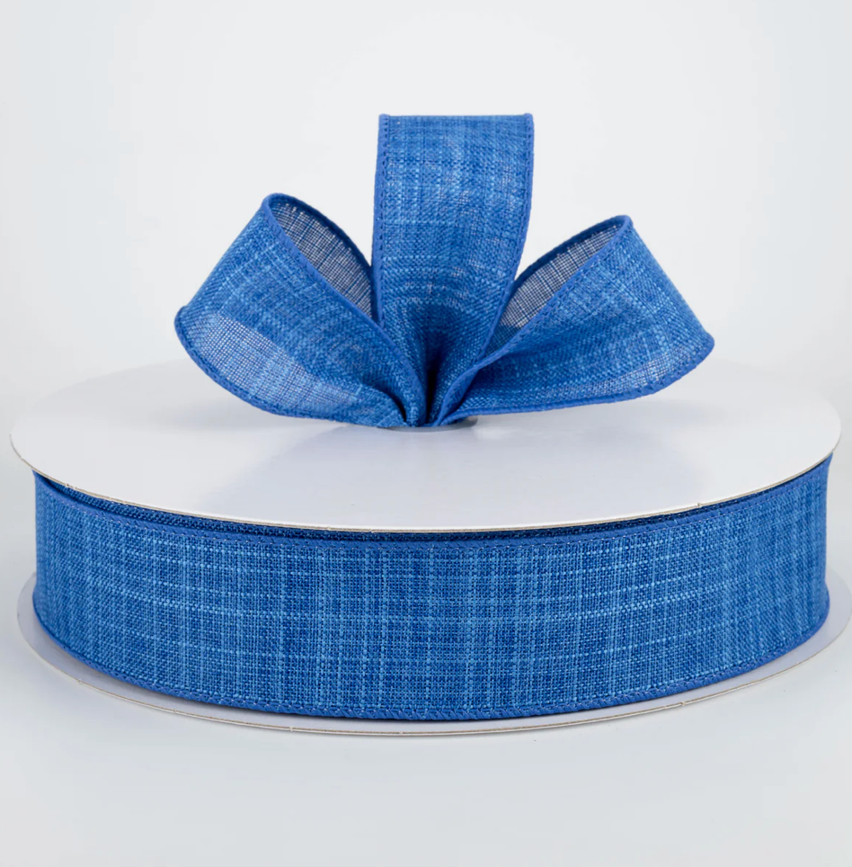 1.5" Estelle Textured Linen Ribbon: Royal Blue (50 Yards) (Sale)