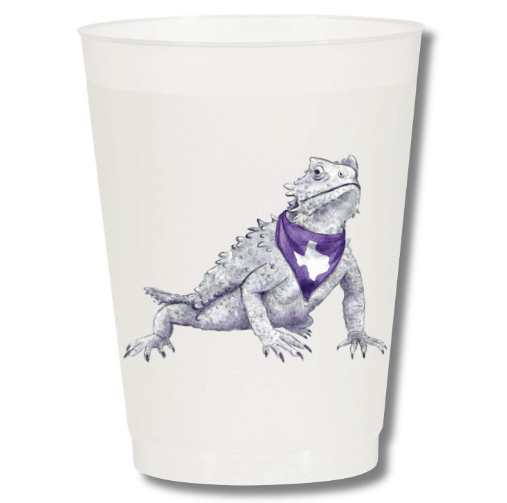 Purple Horned Frog Frosted 16 oz Cup Set