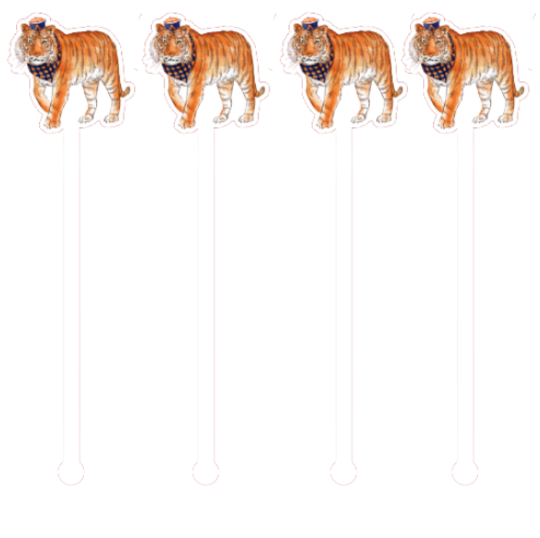 PRE ORDER (Ships 8/31) Orange & Blue Tiger Swizzle Sticks