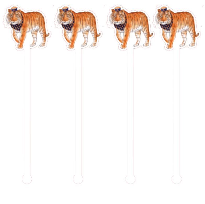 PRE ORDER (Ships 8/31) Orange & Blue Tiger Swizzle Sticks