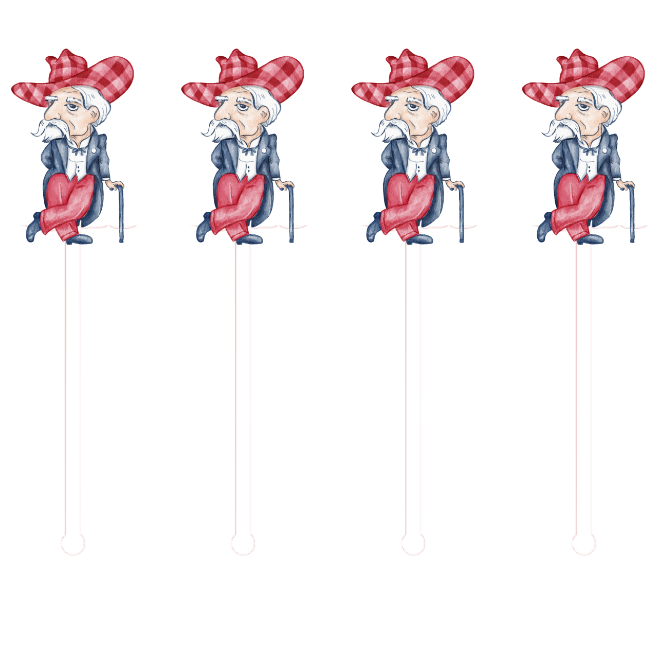 PRE ORDER (Ships 8/31) Red & Blue Reb Swizzle Sticks