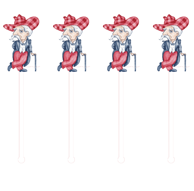 PRE ORDER (Ships 8/31) Red & Blue Reb Swizzle Sticks