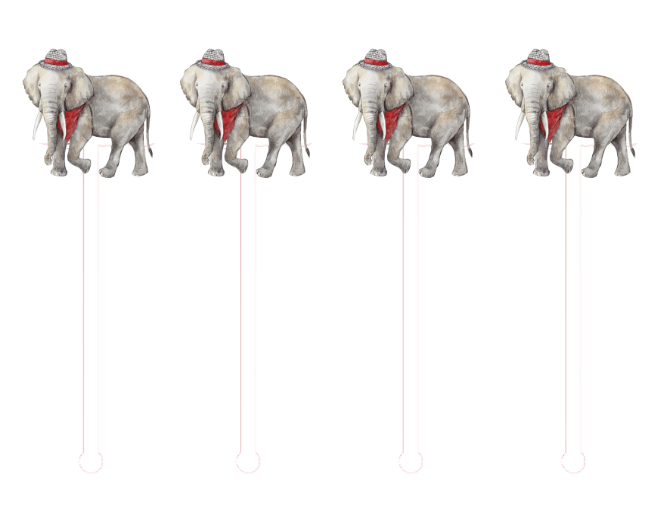 PRE ORDER (Ships 8/31) Crimson & White Elephant Swizzle Sticks