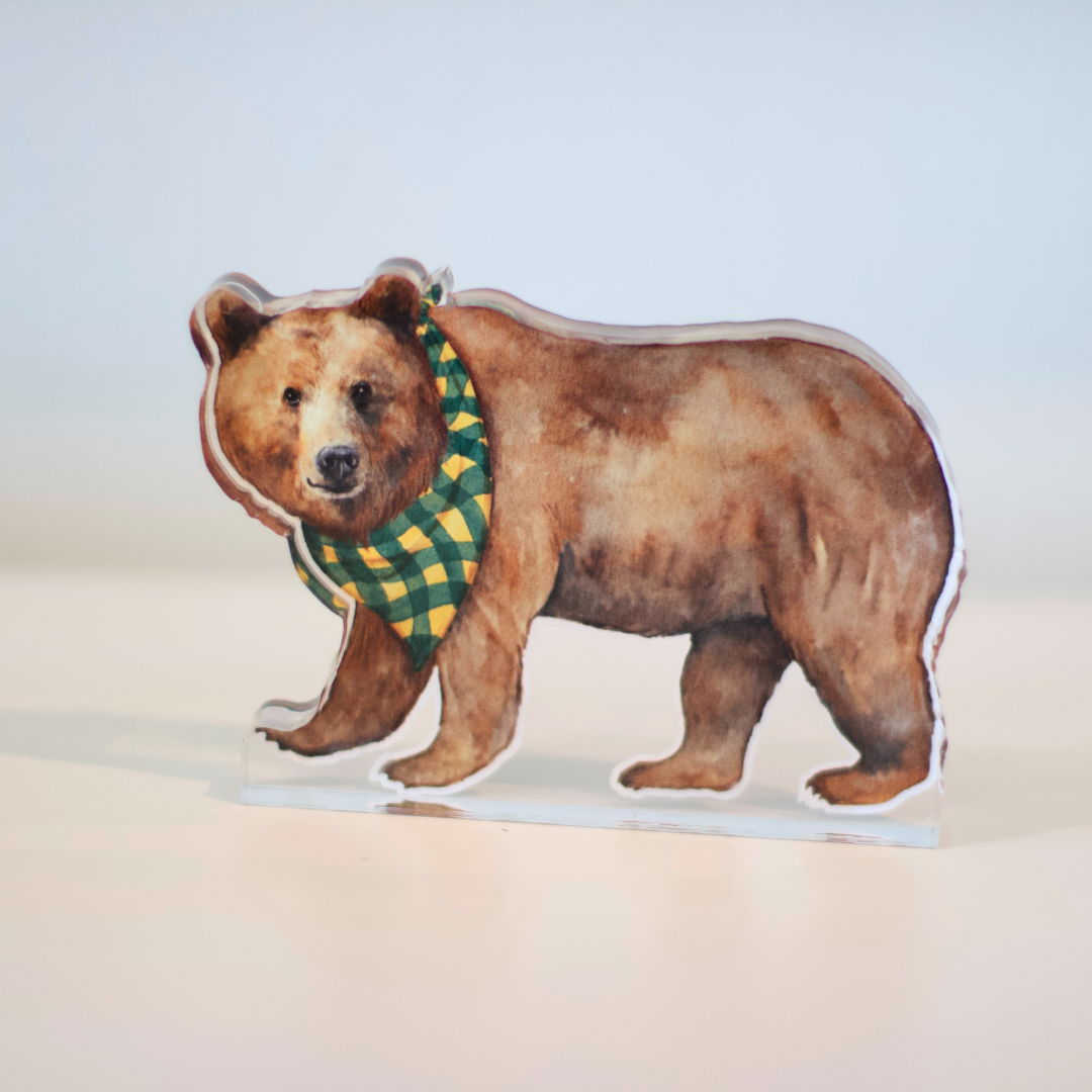 PRE ORDER (Ships 8/31) Green & Gold Bear Acrylic