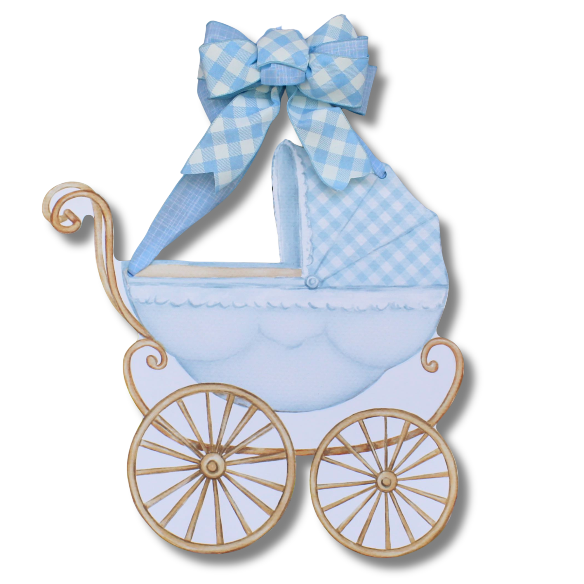 Blue Baby Carriage Door Hanger