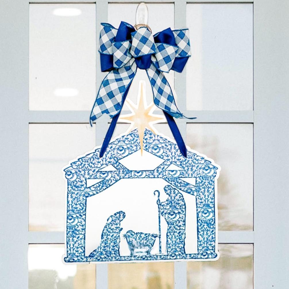 Nativity in Chinoiserie- Door Hanger (Ships Nov 3)