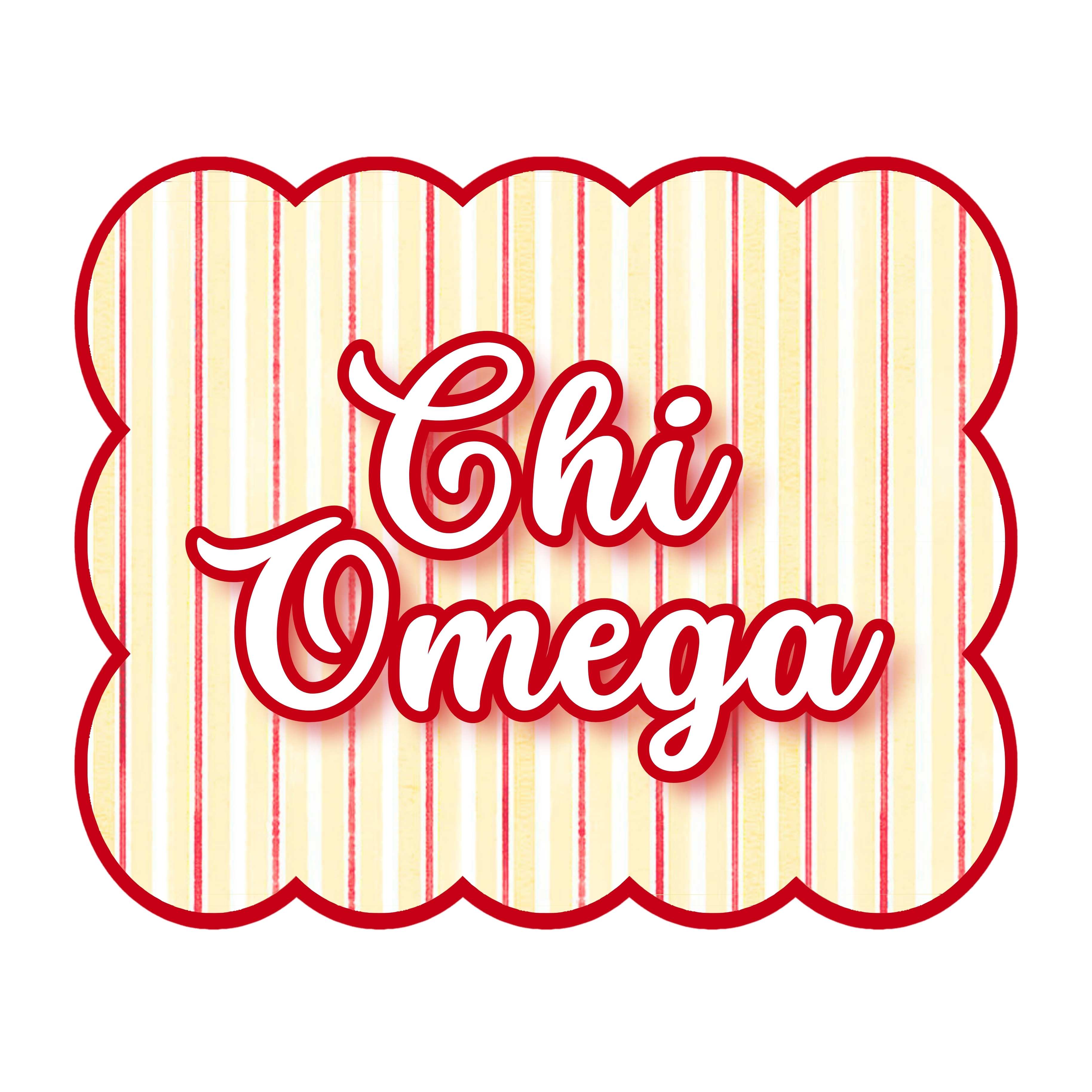 Chi Omega Signature Stripe Door Hanger