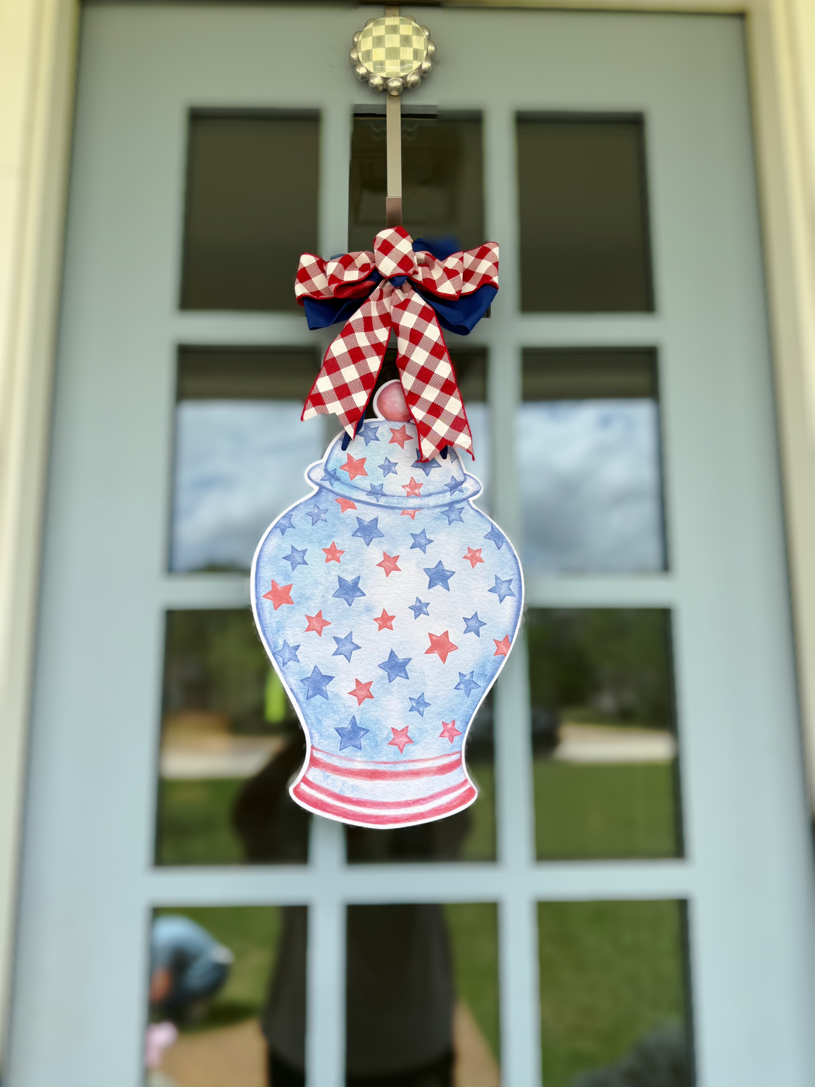 Stars and Stripes Ginger Jar Door Hanger
