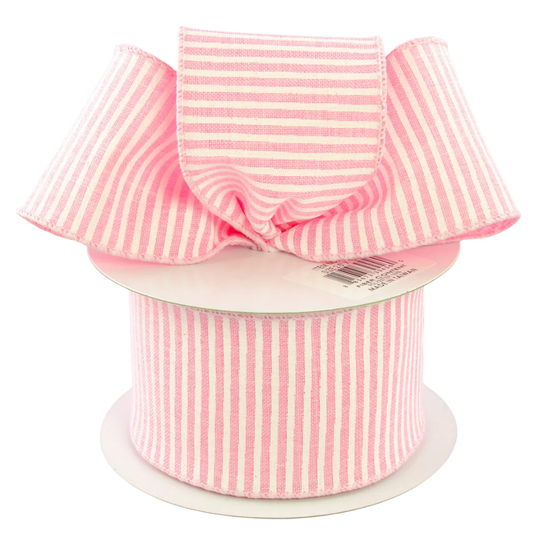 Light Pink & White Pinstripe Ribbon