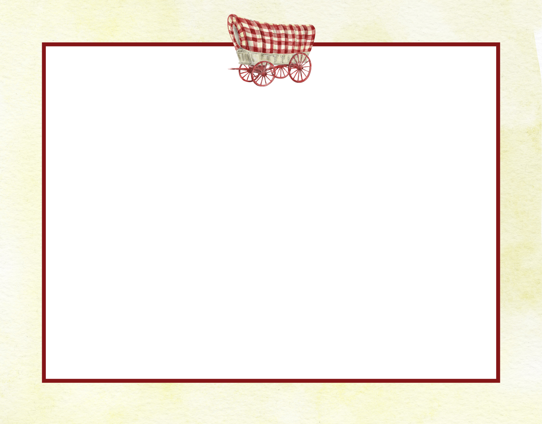 Crimson & Cream Wagon Notecard Set