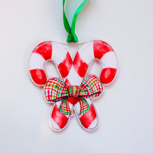 Candy Cane Duet (Red) Ornament